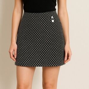 Ted Baker London Mini‎ Skirt Women’s Size 1 / XS Black White Wool